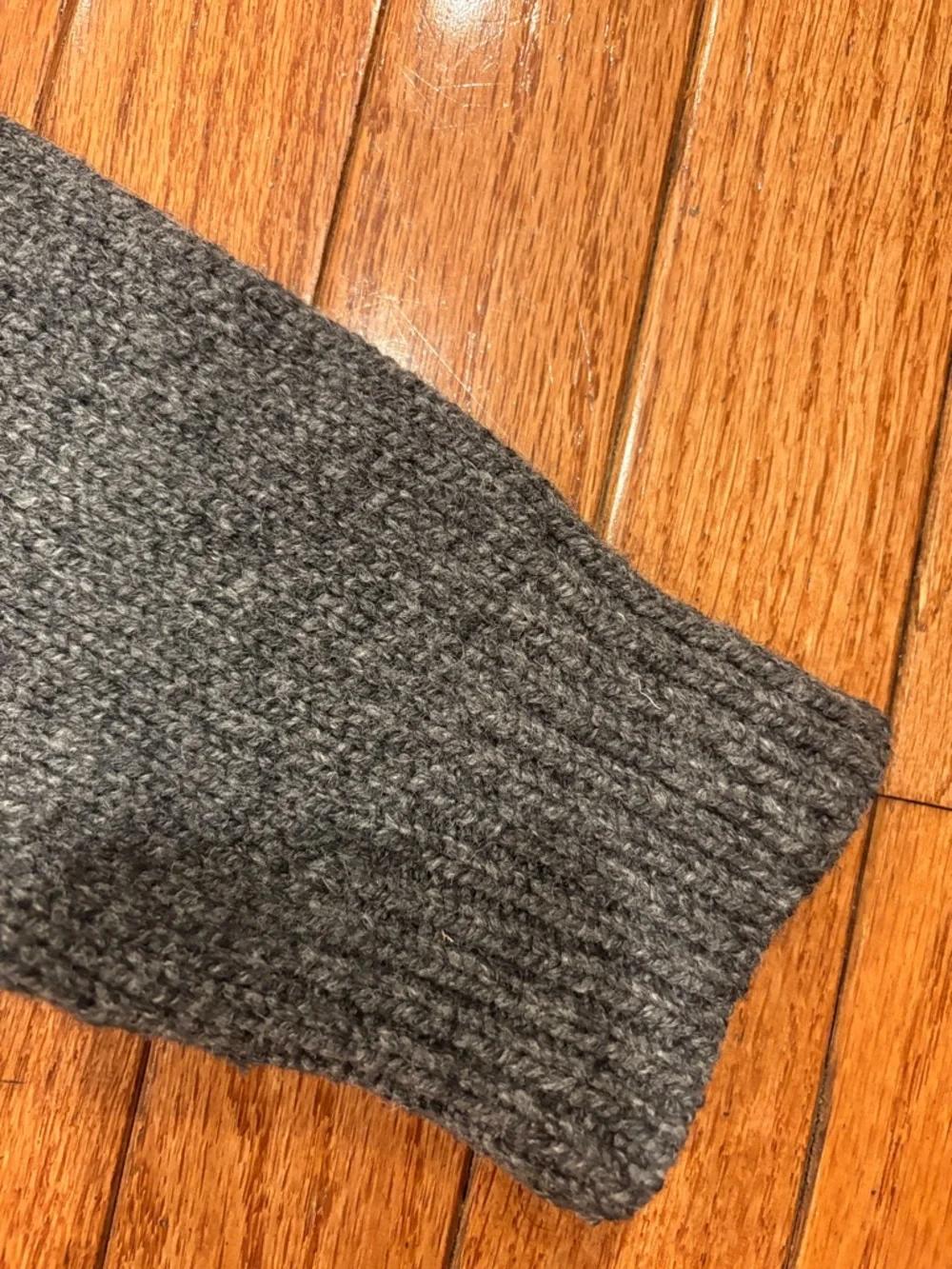 L.L. Bean Men's Gray Ribbed Button-Neck wool Crewneck Sweater